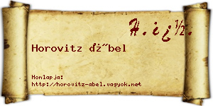 Horovitz Ábel névjegykártya