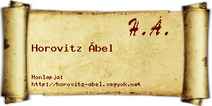 Horovitz Ábel névjegykártya